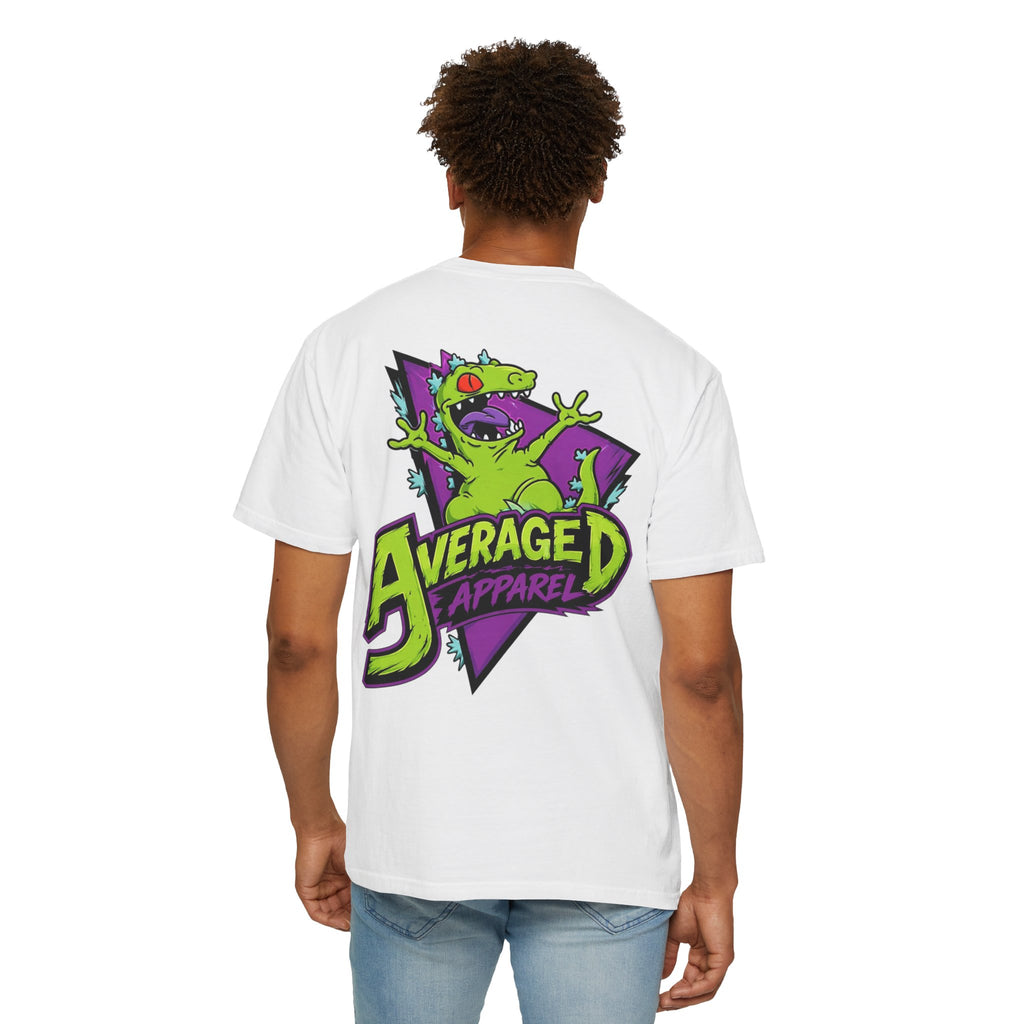 Average D Apparel Graphic T-Shirt — Retro Green Monster Logo