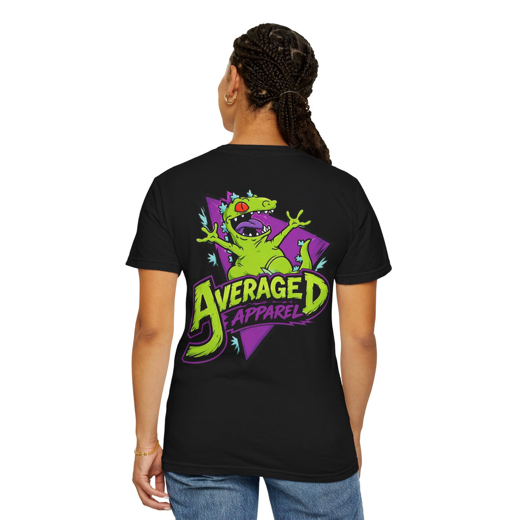 Average D Apparel Graphic T-Shirt — Retro Green Monster Logo
