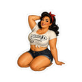 Pin-Up Girl Kiss-Cut Sticker — 'Average D' Retro Curvy Vintage Decal