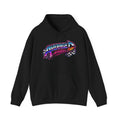 Retro Racing Hoodie — "Average Apparel" Neon Checkered Logo