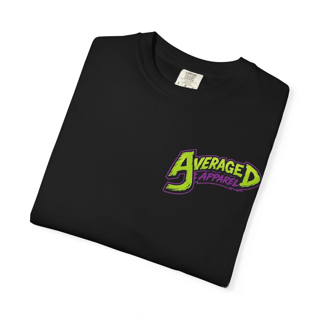 Average D Apparel Graphic T-Shirt — Retro Green Monster Logo