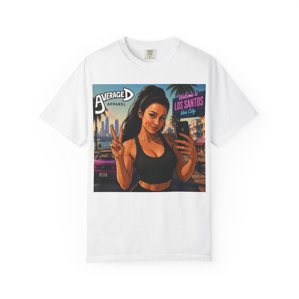 Graphic T-Shirt — Retro City Selfie Design (Average Apparel)