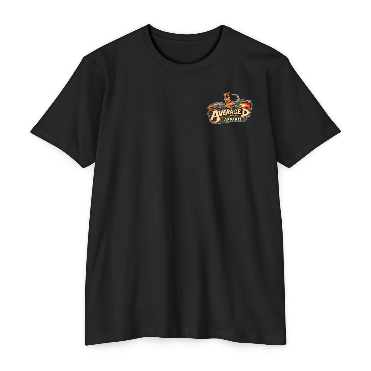 Pinup Girl Rocket Tee — "Average" Retro Graphic T-Shirt