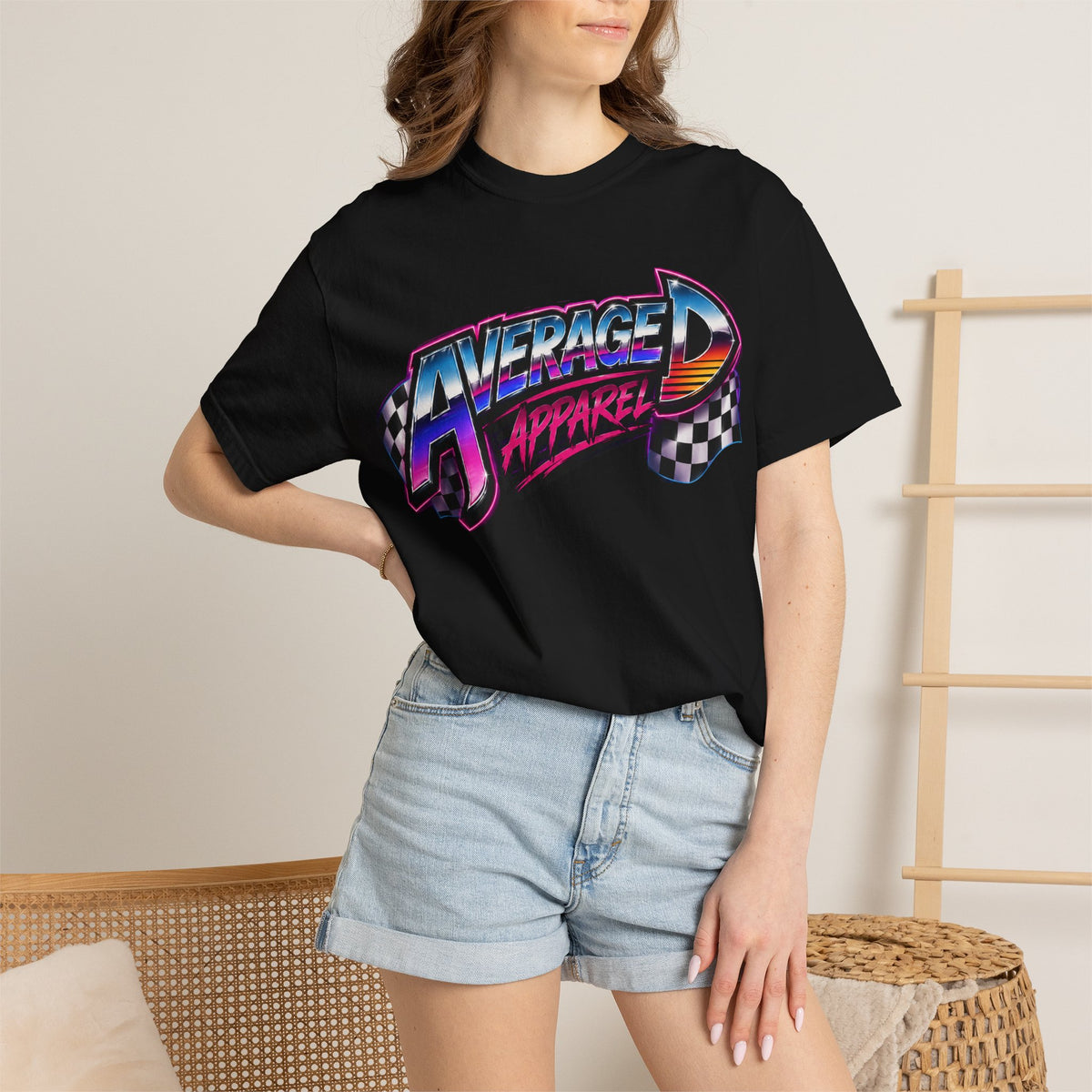 T-Shirt — "Average Apparel" Retro Racing Logo Tee