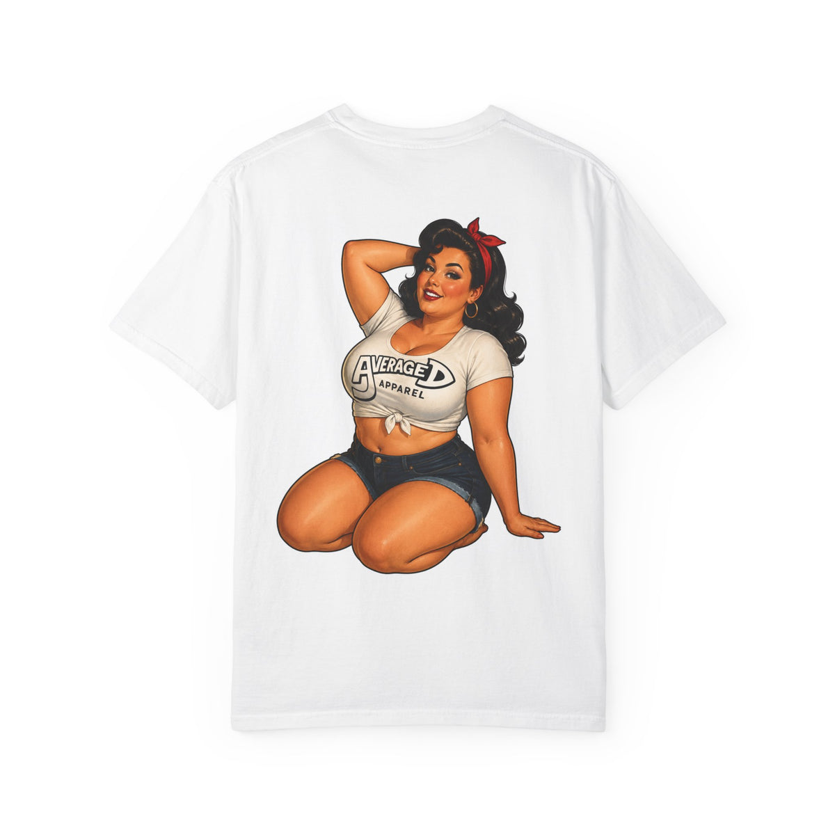 Pin-Up Plus Size Graphic T-Shirt — “Average D Apparel” Retro Pinup Design